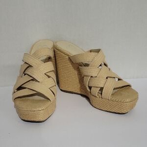 Jessica Simpson Beige Wedge Sandals